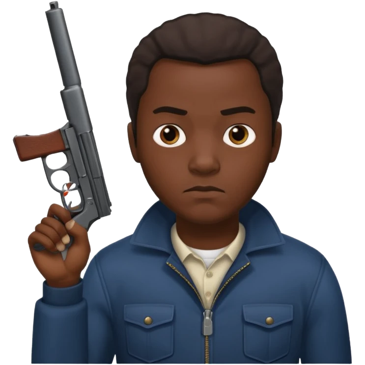 African American gang member terrorist with a gun emoji