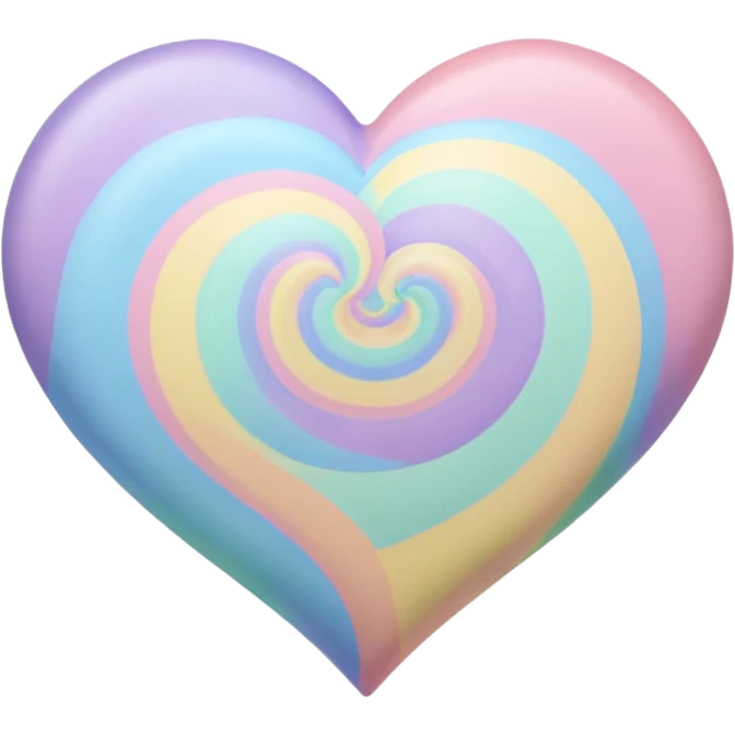 pastel heart with a pastel rainbow swirl pattern emoji