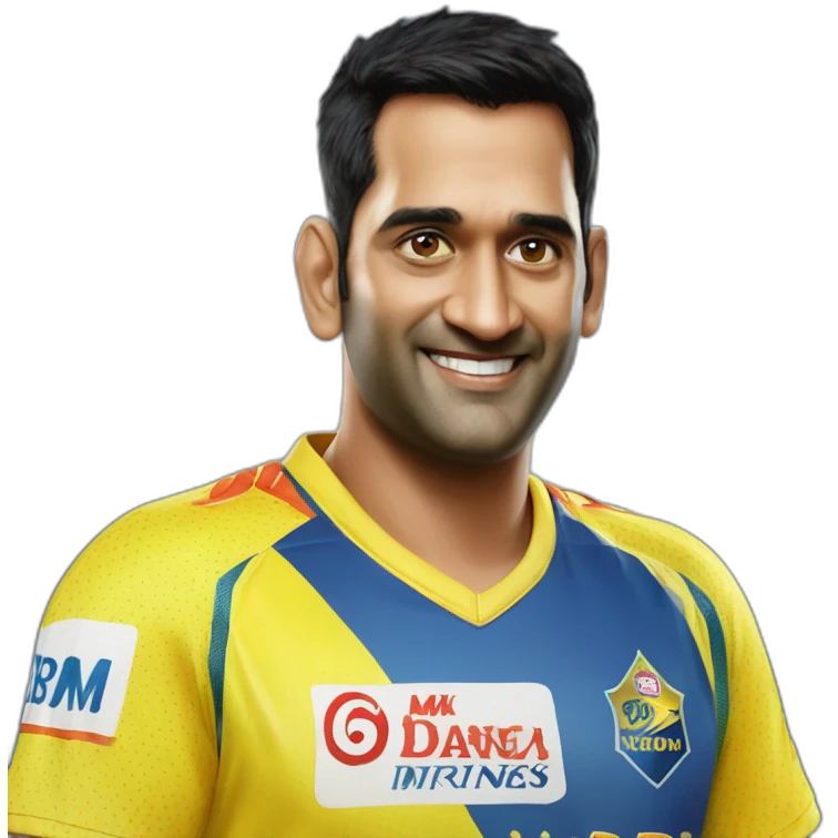 Mahendra Singh Dhoni in Chennai Super Kings Jersey emoji
