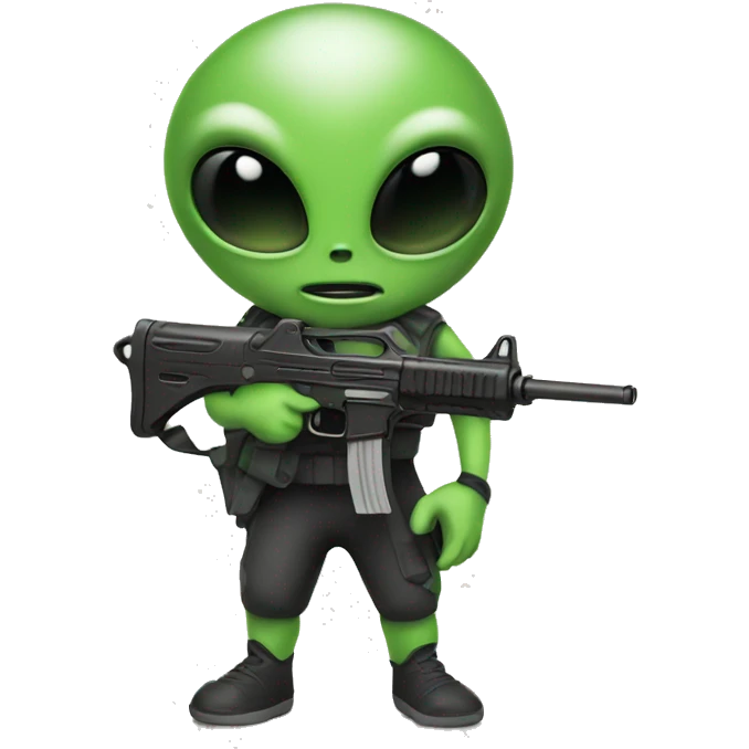 Alien with gun emoji