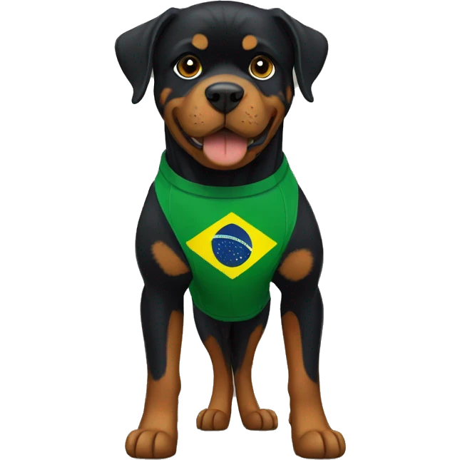 rottweiler with brazil shirt emoji
