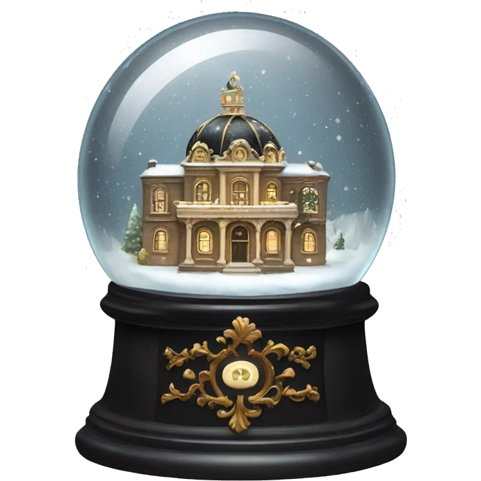 vintage black rococo snow globe emoji