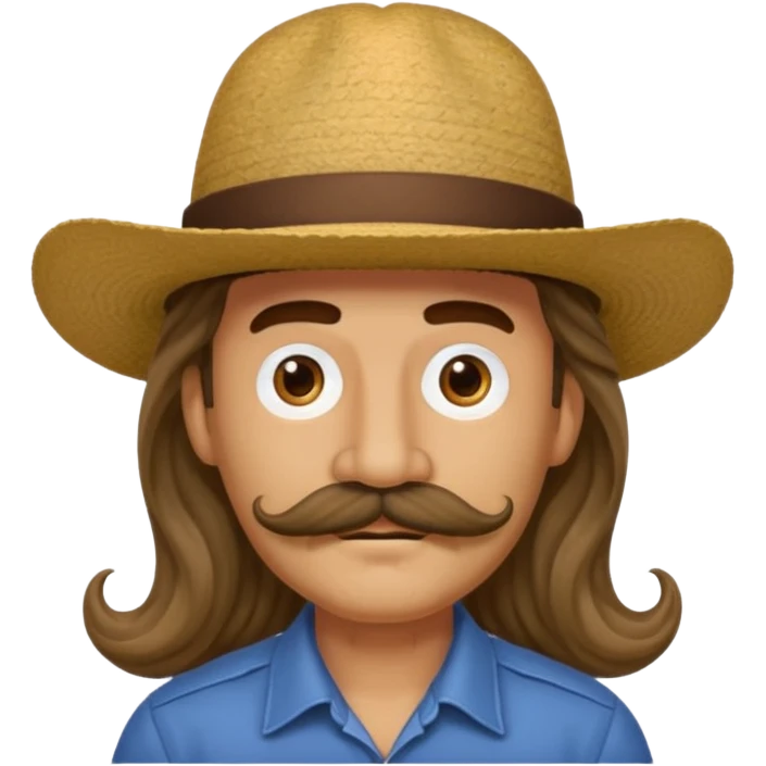 hat moustache long hair emoji