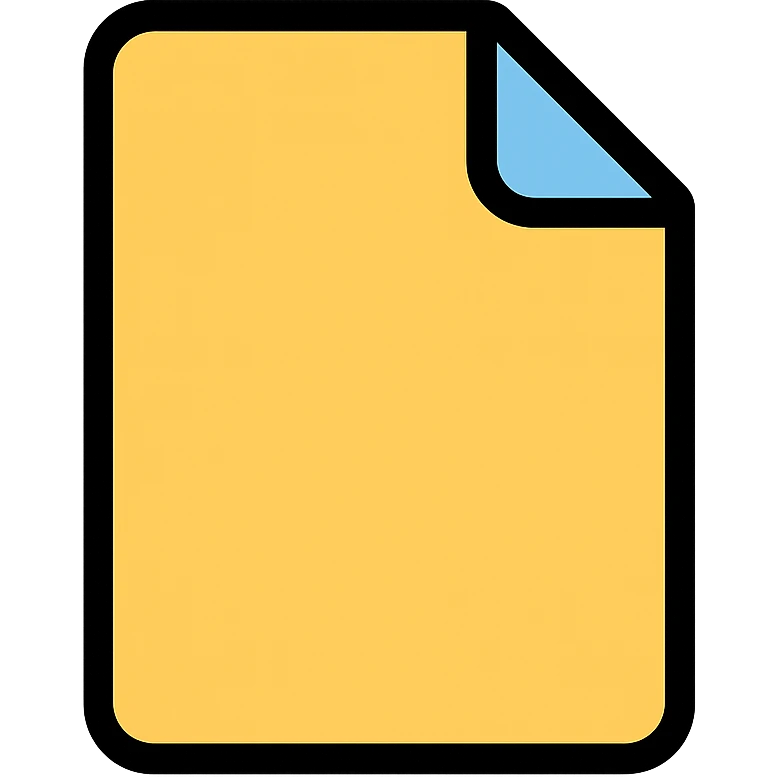 flat icon of a contract with a folded corner, modern and simple, no text emoji