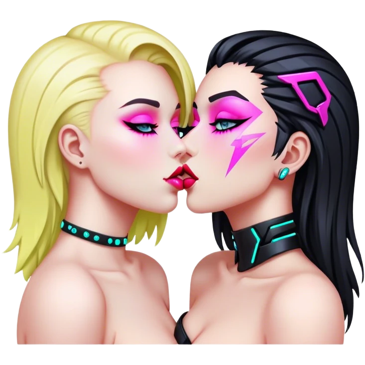 cyberpunk neon kiss emoji