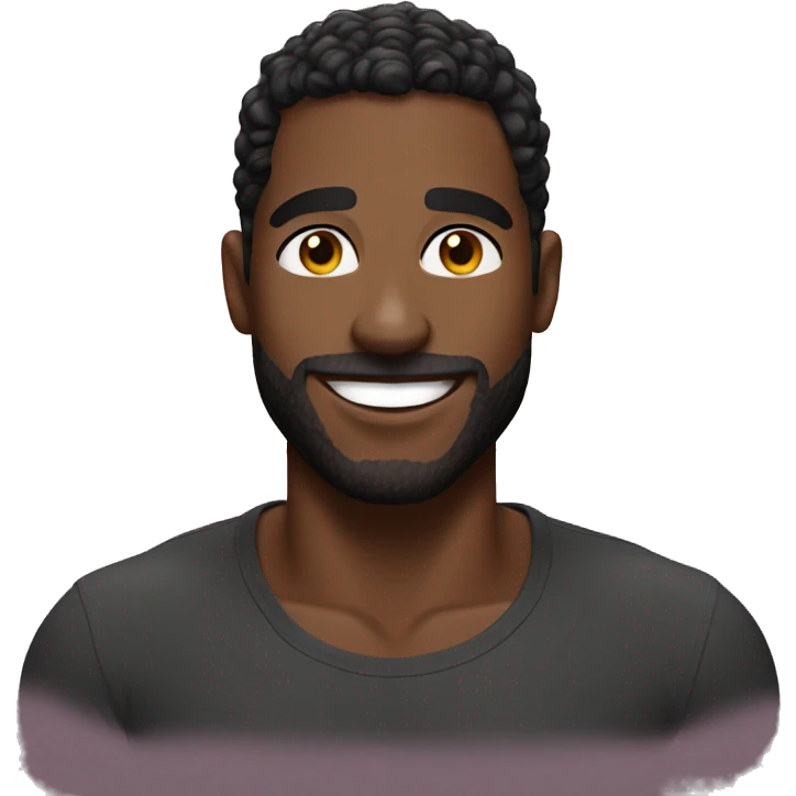 Hunky Black man smiling  emoji