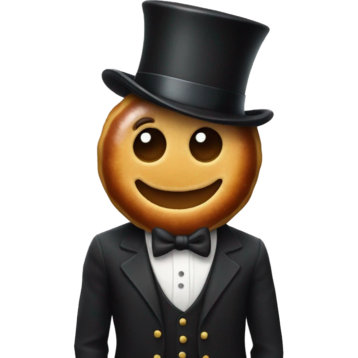 Donut wearing top hat emoji