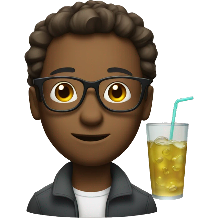 sharl with glasses and drink emoji