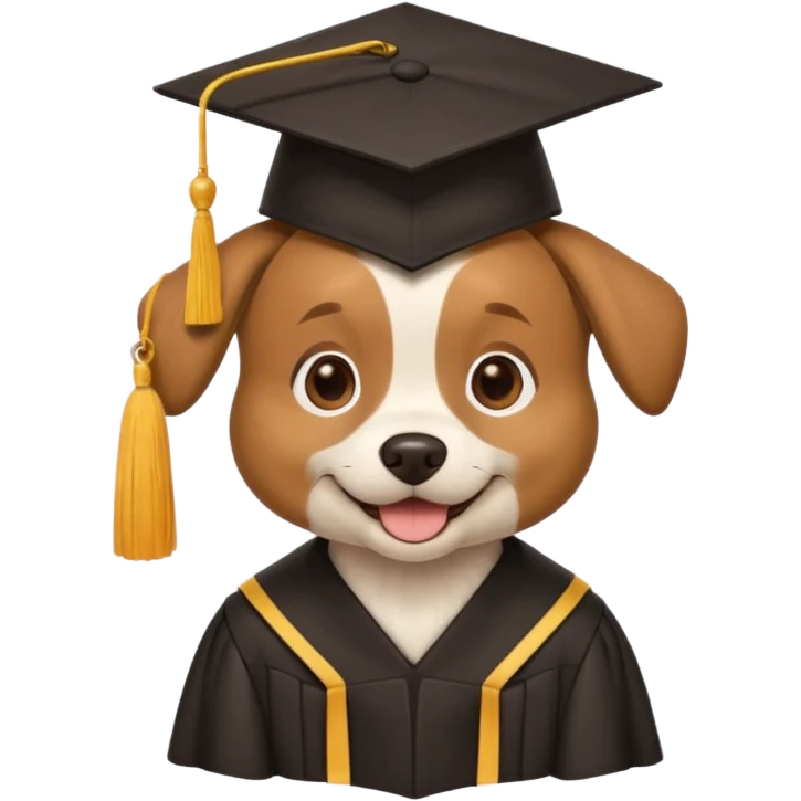 graduating cap dog emoji