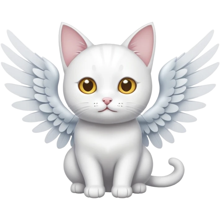 white cat with wings emoji
