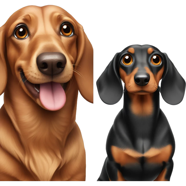 2 different daschund  emoji