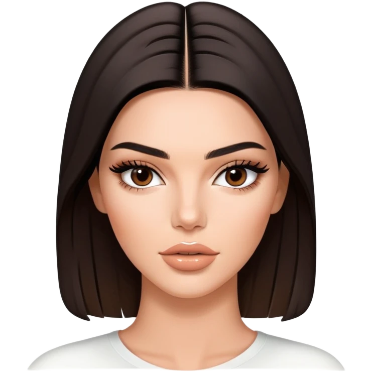 Kendall Jenner, fashion model, elongated face, long oval face shape, glossy lips with lipgloss emoji