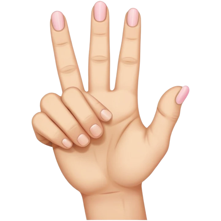 a fist with only three fingers straight - THUMB, MIDDLE FINGER AND A PINKY FINGER. The pointer and the ring finger are crossed down. emoji