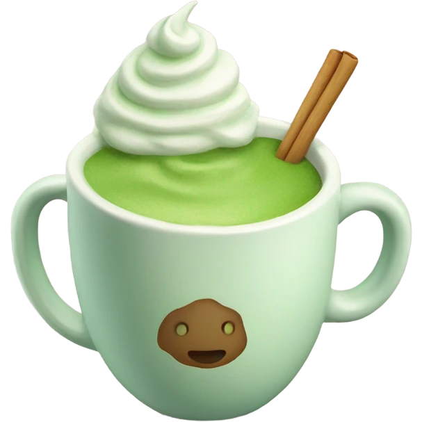Realistic Matcha latte in pastel mug emoji