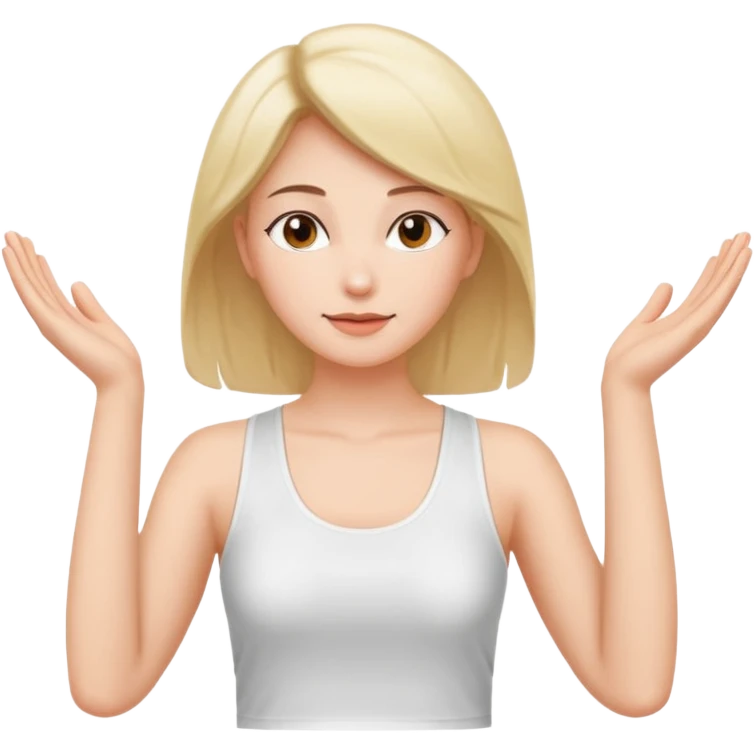 A woman who just woke up, stretching lazily with her hands raised emoji
