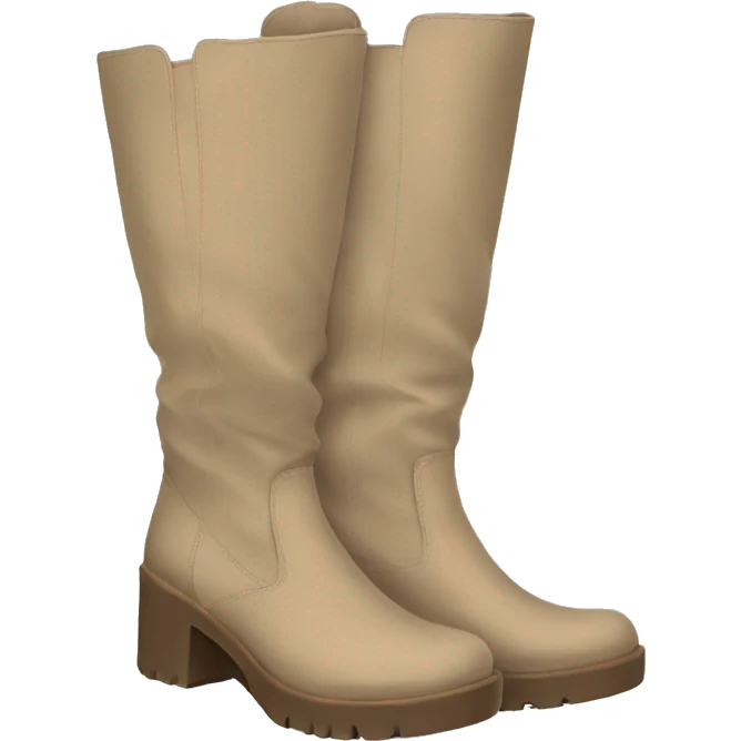 pair of beige chunky knee high boots emoji