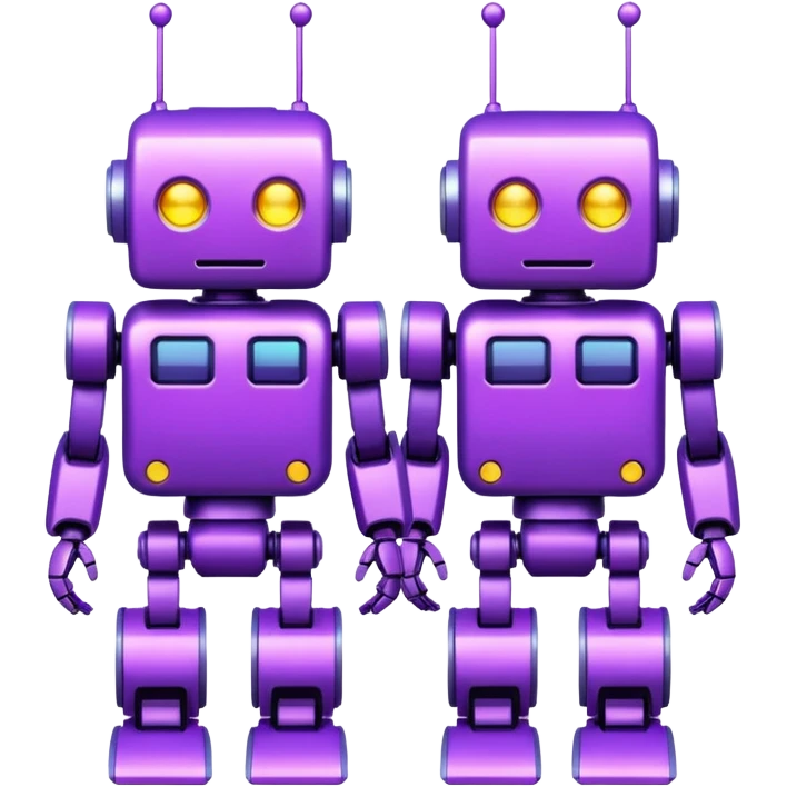 glitter purple robots emoji