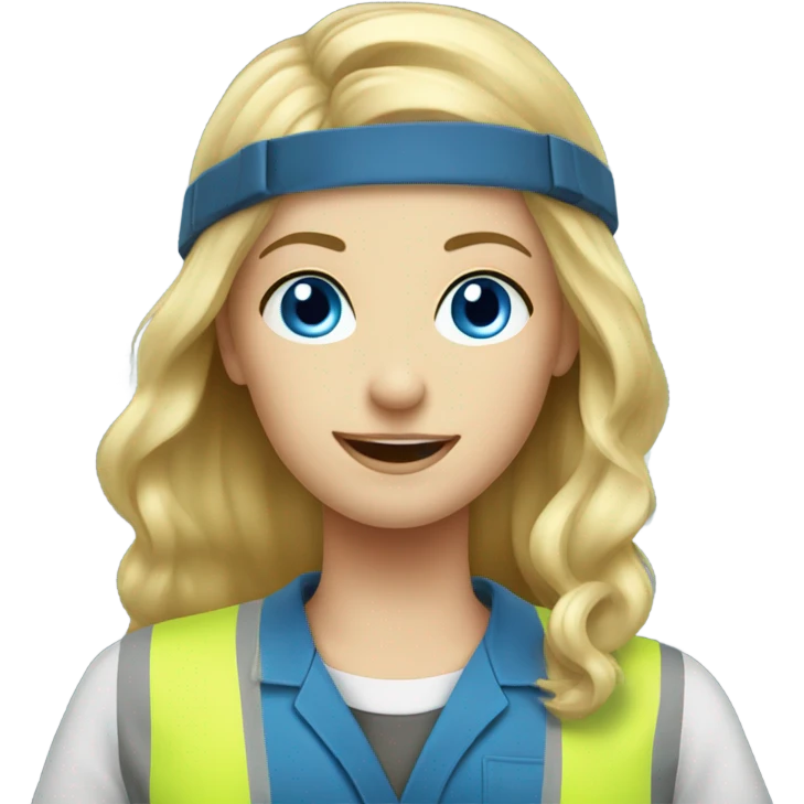 blonde hair blue eyed girl electrician  emoji