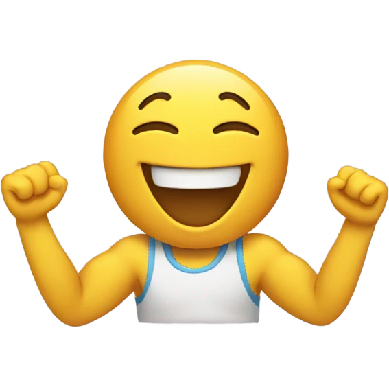 Laughing face with arms and legs emoji