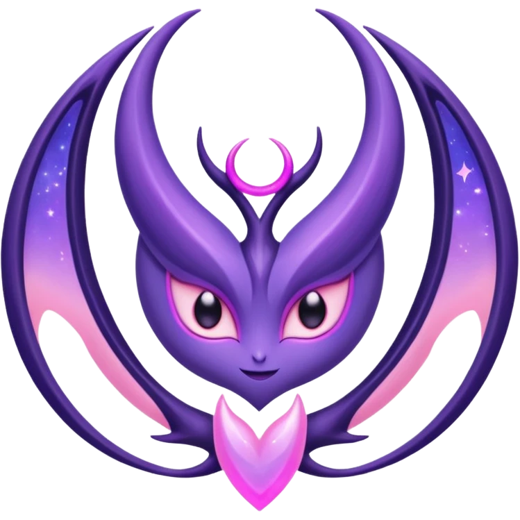Pokemon legendary purple and pink lunala emoji