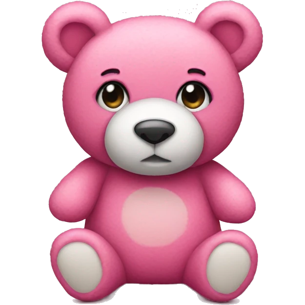 Pink teddy bear with hard emoji