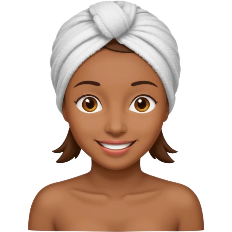 Mujer morena con una toalla en la cabeza  emoji
