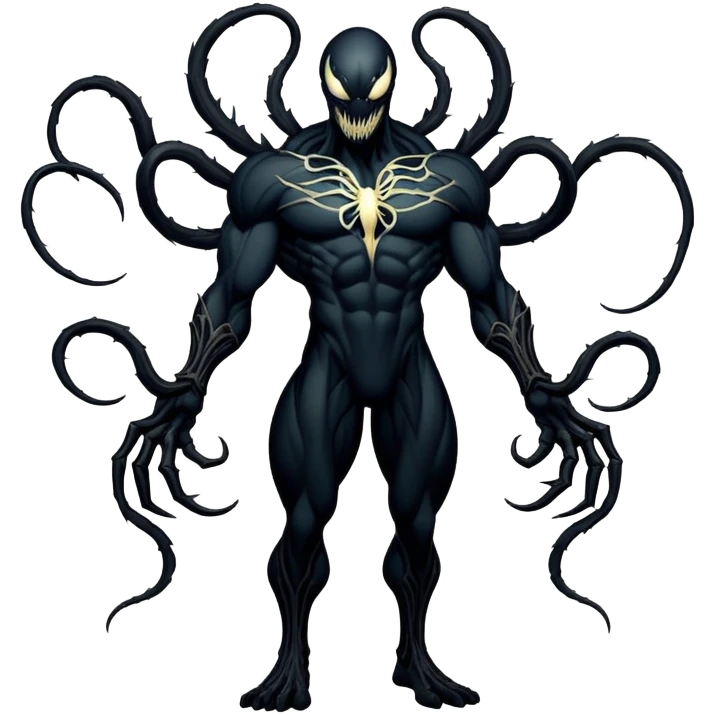 Fullbody Demiurge Venom-like shadowy god emoji