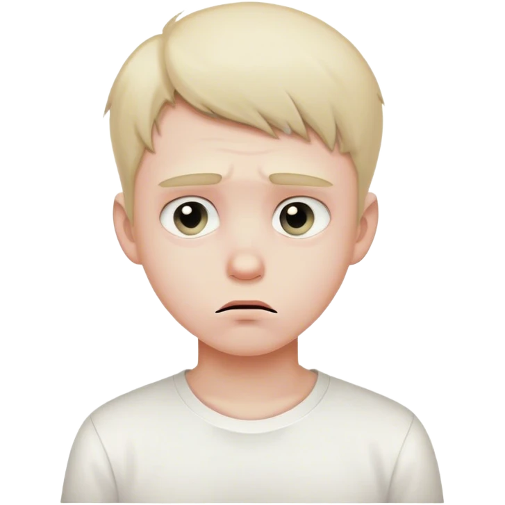 sad boy in white shirt emoji