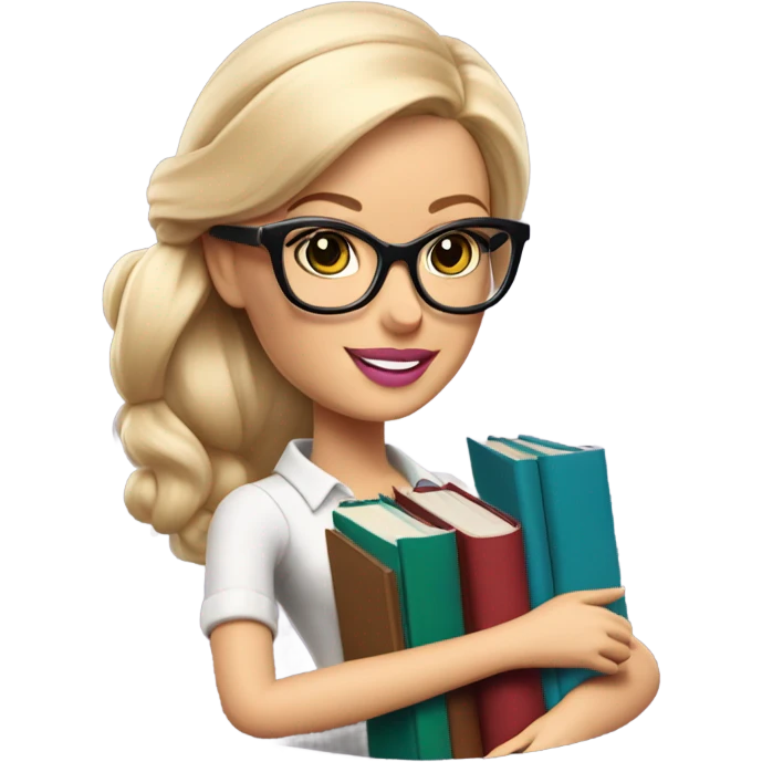 Blonde librarian Barbie  emoji
