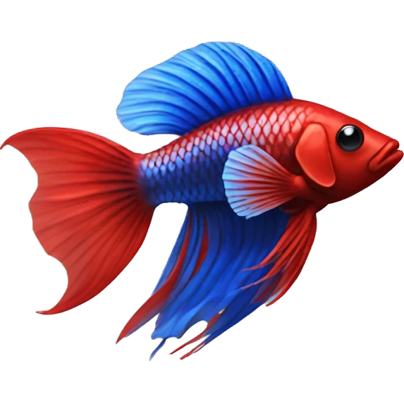 Blue and red fighting fish emoji