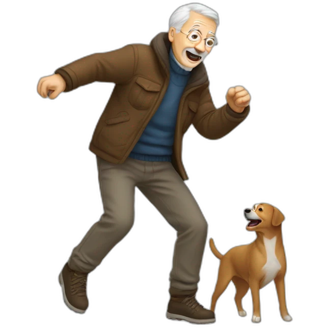 old man dancing in snow covered with dog excrement this is not vulgar emoji