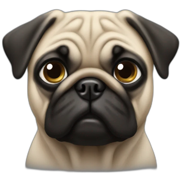 pug wearing a black t-shirt emoji