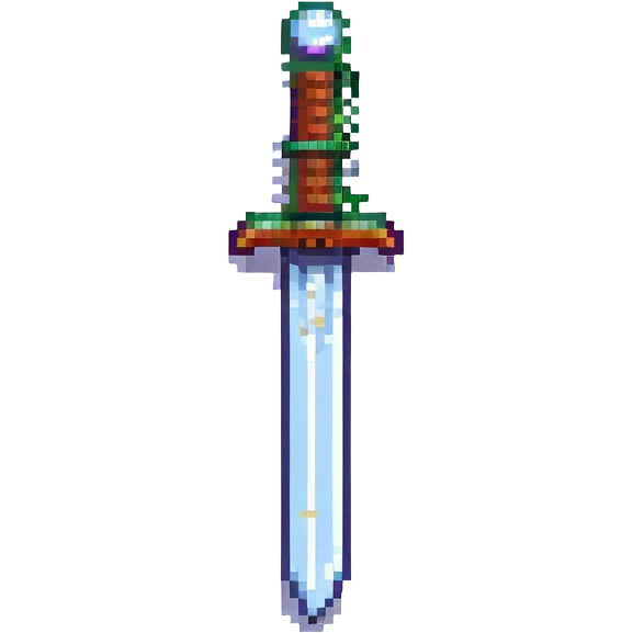 retro pixel art sword inspired by Minecraft, 64x64 pixels emoji