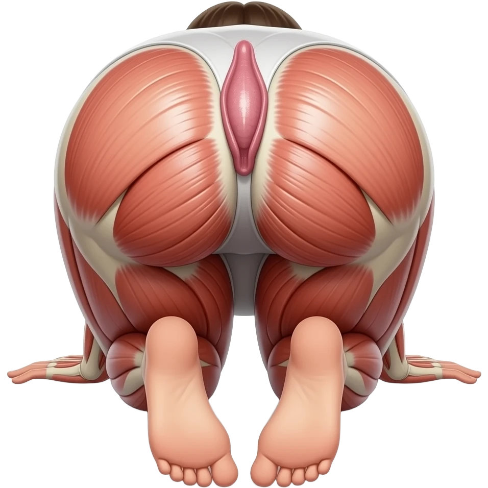 sex postion view from behind with anatomical detail women on knees face on the floor ass high in the air spreading vagina with fingers emoji