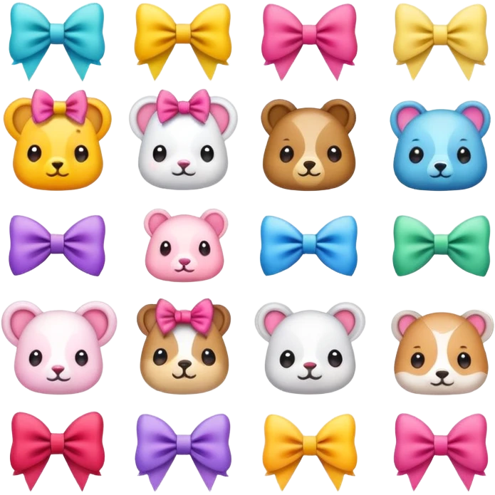 Animals with bows emoji