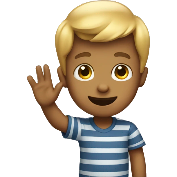 boy waving bye emoji
