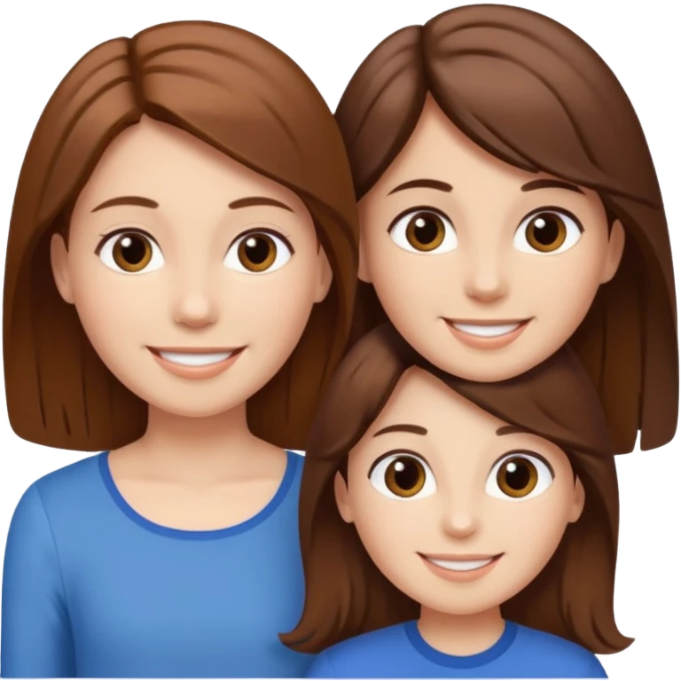 Woman with brown hair and boy and girl emoji