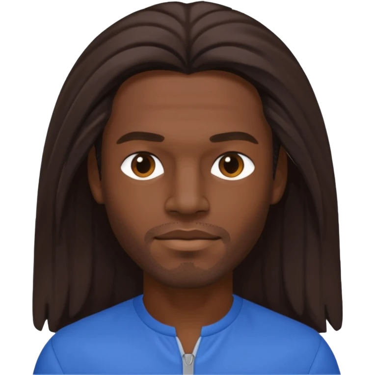 Fabrice Morvan, French Singer (b.1966) with dark skin, long brown hair, blue outfit emoji