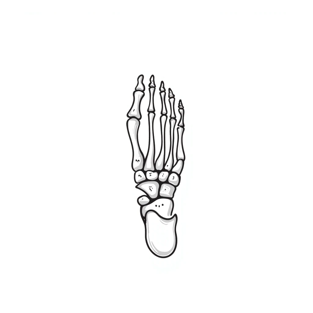skeletal foot anatomy, foot bones structure, anatomical drawing of foot bones emoji