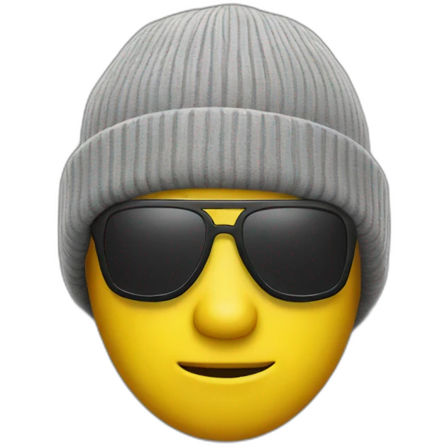 yellow man beanie and sunglasses emoji