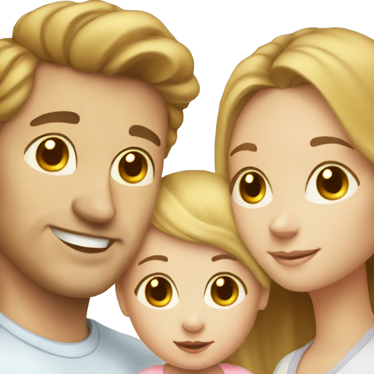 Family of 3- mum,White-dad,White-newborn girl emoji