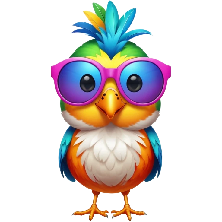 Bird wearing sunglasses emoji