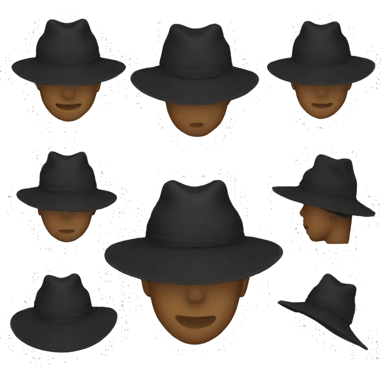 A black fisherman hat  emoji