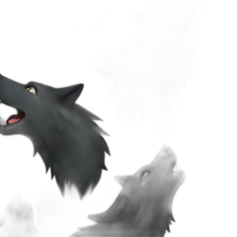 Black wolf howling  emoji