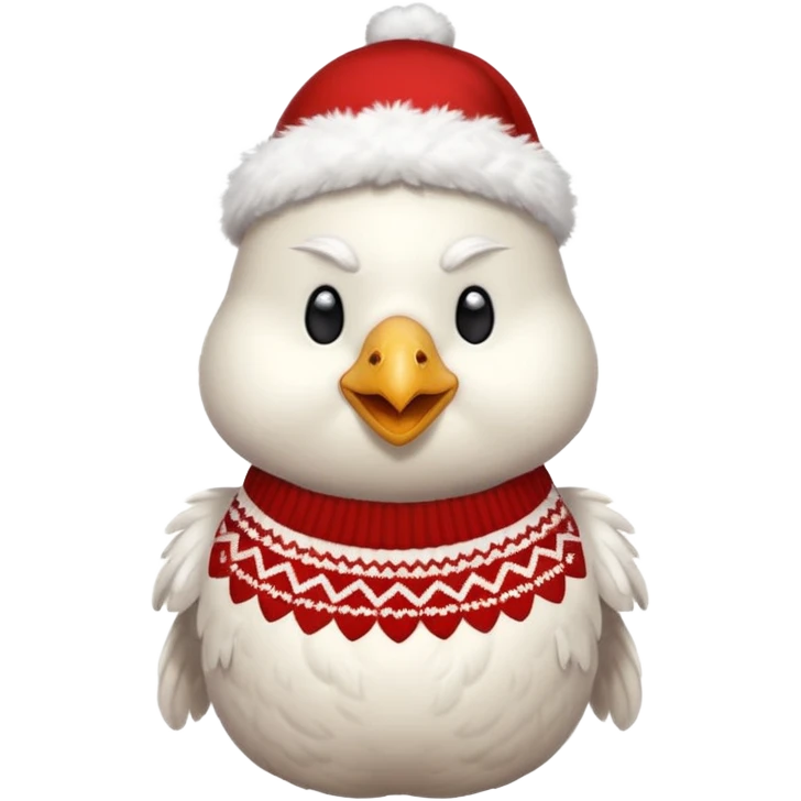 White Chicken with a Christmas jumper emoji