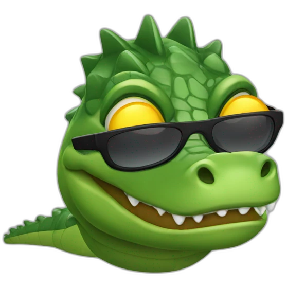 aligator whit sunglasses emoji