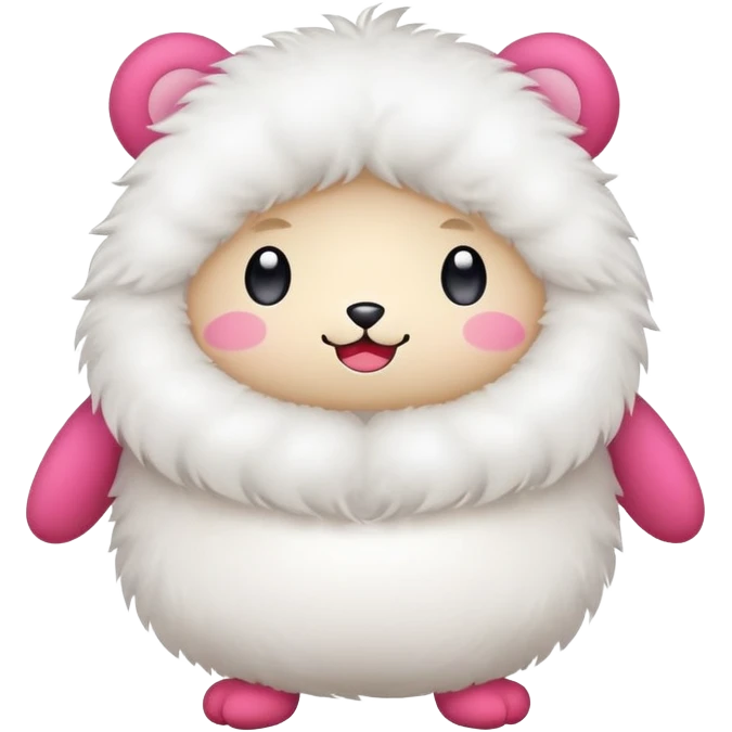 simple cute yurui mascot character with round body emoji