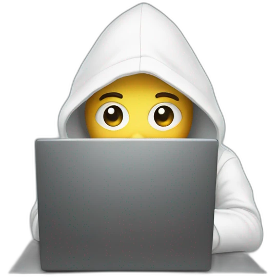 Hacker with computer emoji
