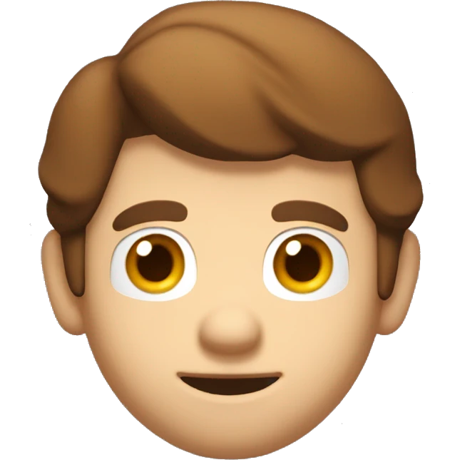 A guy with brown hair and eyes in a 3D 2000 mario games style emoji