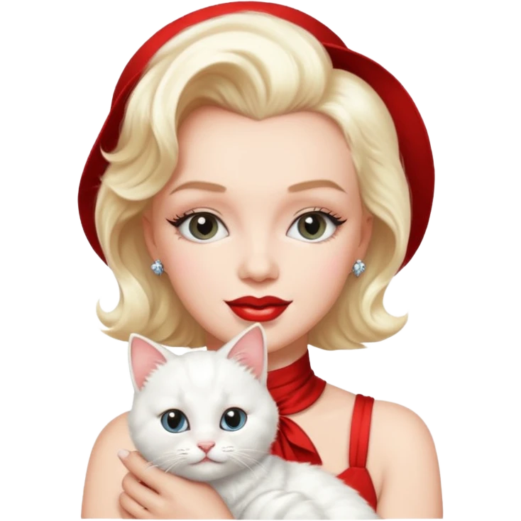 Marilyn Monroe, with cute cat emoji